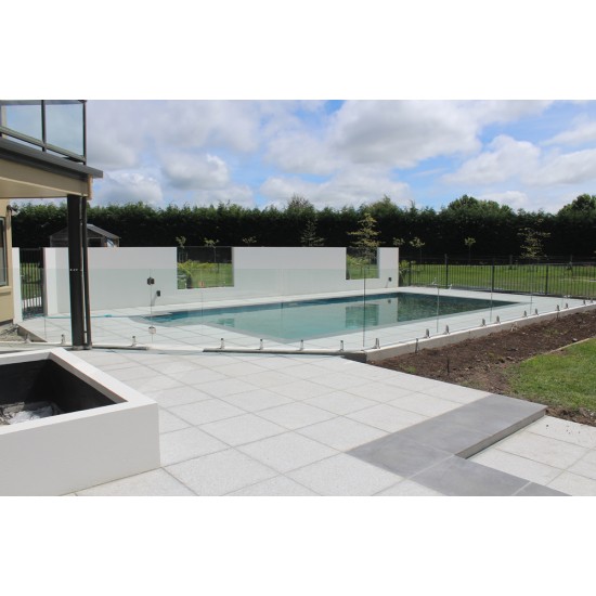 Granite Dropface Internal Corner Coping Paver - Flamed 480 x 480mm White
